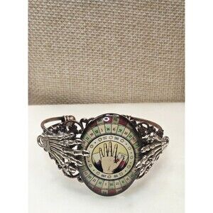 Hand Of Destiny With Skeletal Hands Cuff Bracelet Silver Tone And Copper Gothic
